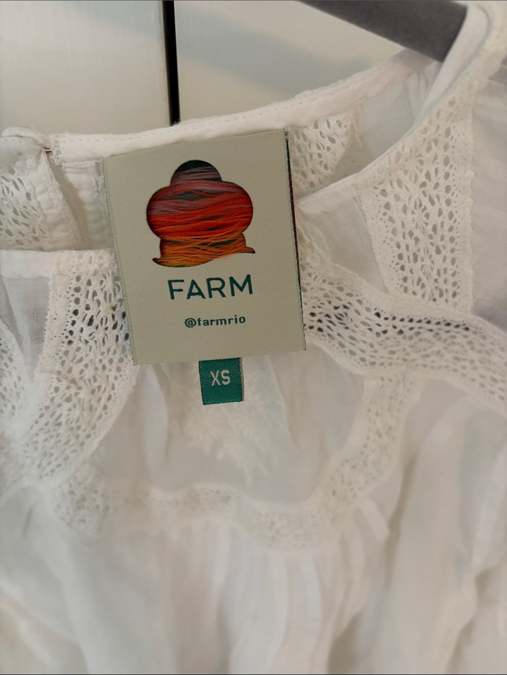 White Lace-Trim Peasant Blouse - Women Tops - Picture 3 of 3